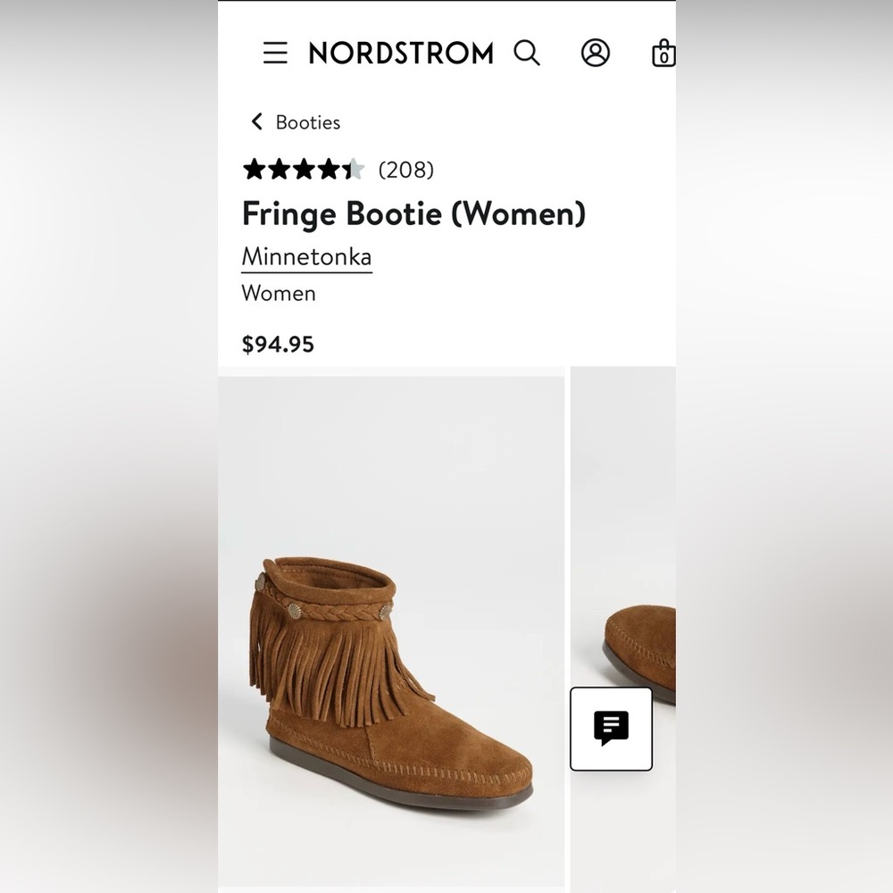 Minnetonka Brown Concho Suede Fringe Braid Ornamented Boots Size 8.5 Boho - Picture 8 of 16